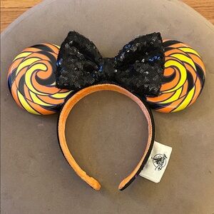 Disney Halloween lollipop ears with Black Sequin Bow